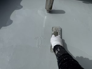 防水層2回目施工中